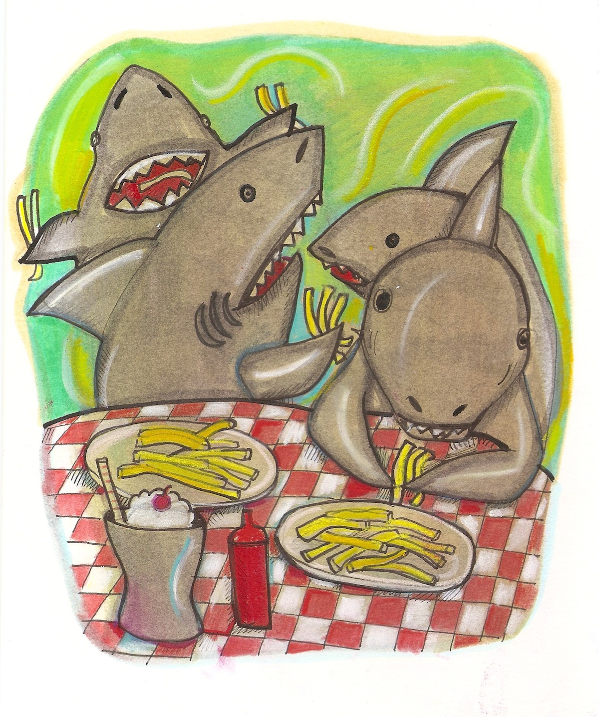 shark and french fries